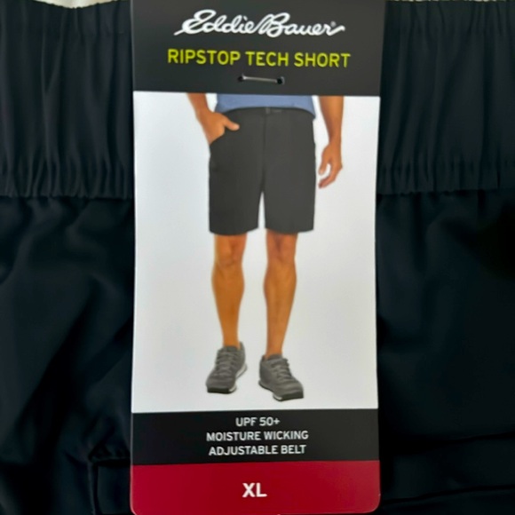 Eddie Bauer Ripstop Tech Shorts Mens Size XL NWT Black - Picture 1 of 5